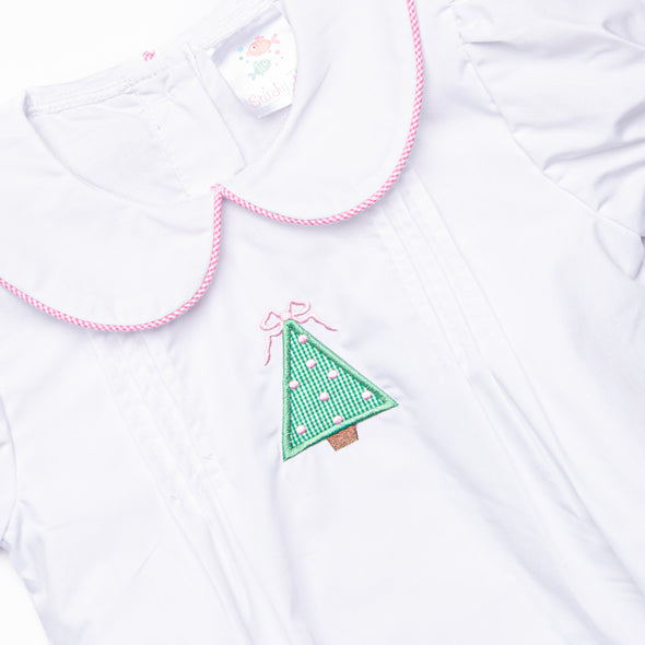 Frosted Pine Applique Bubble, White
