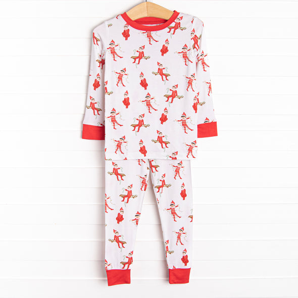 Prank Time Pal Bamboo Pajama Set, Red