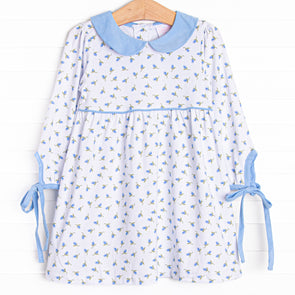 Berry Blue Buds Dress, Blue