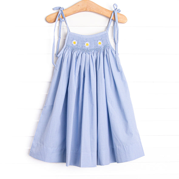 Darling Daisies Smocked Dress, Blue
