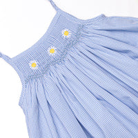 Darling Daisies Smocked Bloomer Set, Blue