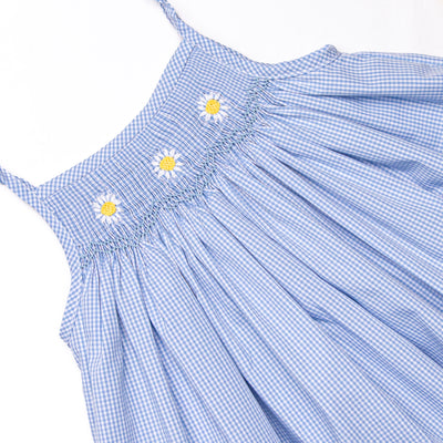 Darling Daisies Smocked Bloomer Set, Blue