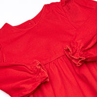 Bleu: Holly & Bows Long Sleeve Bubble, Red