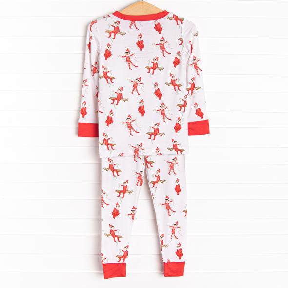 Prank Time Pal Bamboo Pajama Set, Red