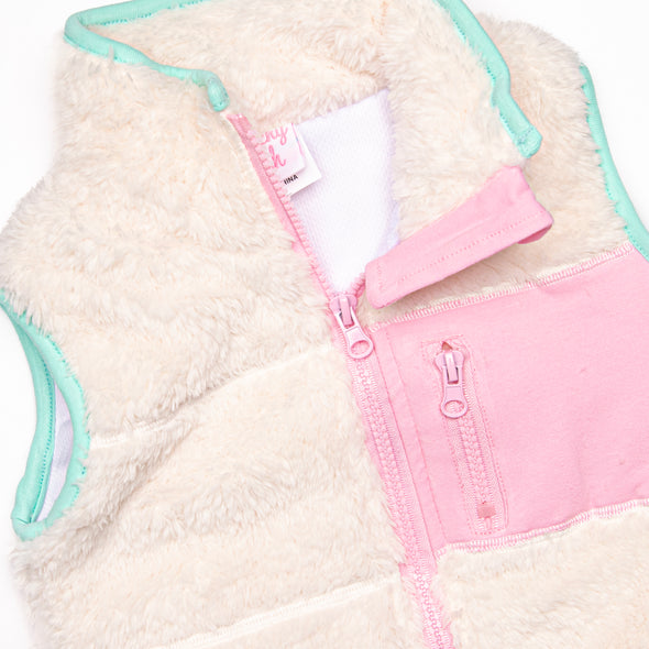 Kasey Color Block Vest, White