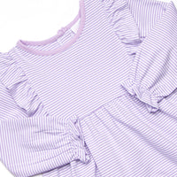 Claire Long Sleeve Dress, Purple Stripe