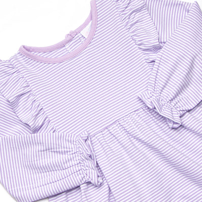 Claire Long Sleeve Dress, Purple Stripe