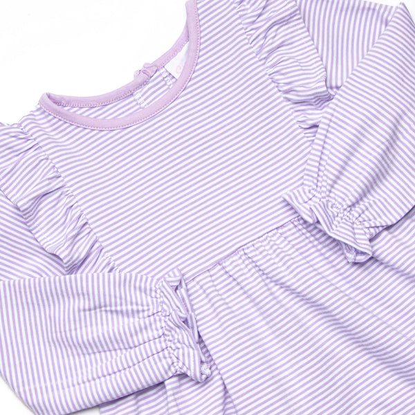 Claire Long Sleeve Dress, Purple Stripe