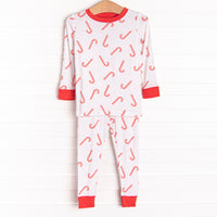 Peppermint Party Bamboo Pajama Set, Red