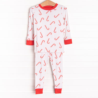 Peppermint Party Bamboo Pajama Set, Red