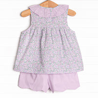 Lilac Love Ruffle Short Set, Purple