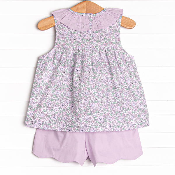 Lilac Love Ruffle Short Set, Purple
