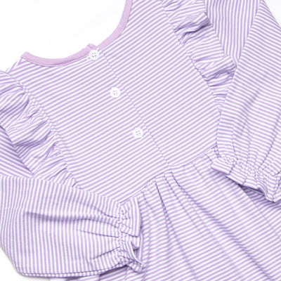 Claire Long Sleeve Dress, Purple Stripe