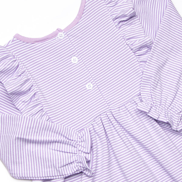 Claire Long Sleeve Dress, Purple Stripe