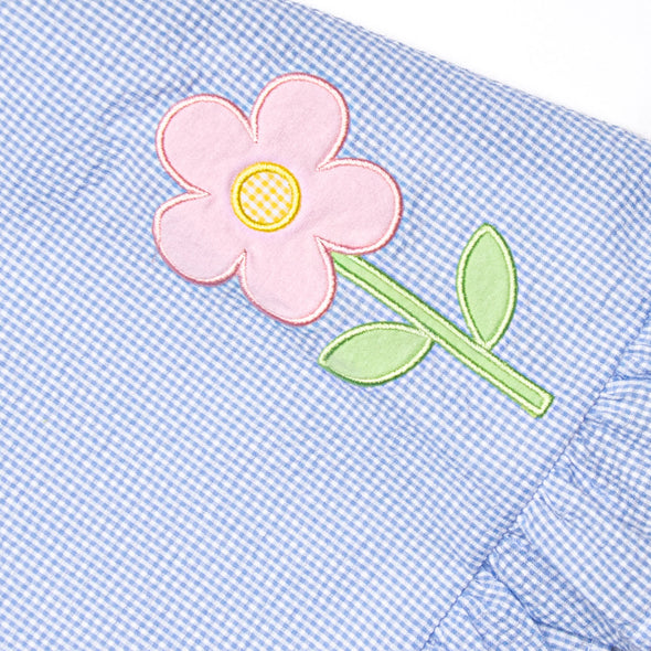 Sprout Up Spring Applique Dress, Blue