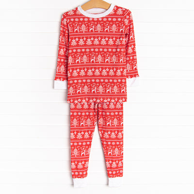 Fair Isle Favorites Bamboo Pajama Set, Red
