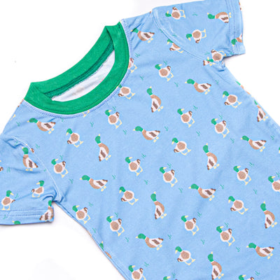 Little Mallard Meadow Bamboo Boy Pajama Short Set, Blue