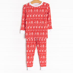 Fair Isle Favorites Bamboo Pajama Set, Red