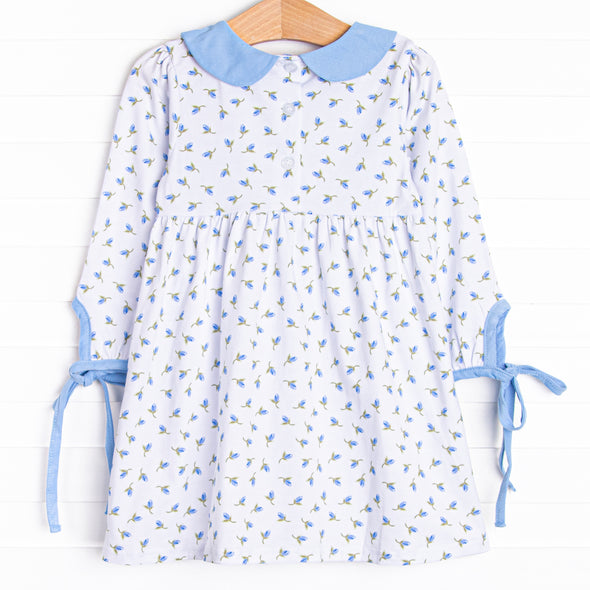 Berry Blue Buds Dress, Blue