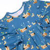 Ducks in a Row Ruffle Dress, Blue