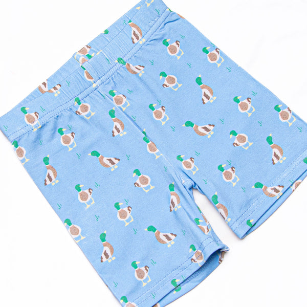 Little Mallard Meadow Bamboo Boy Pajama Short Set, Blue