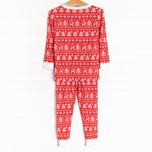 Fair Isle Favorites Bamboo Pajama Set, Red