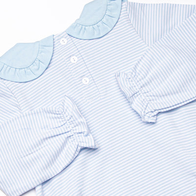 One Lucky Pup Applique Bubble, Light Blue Stripe