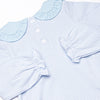 One Lucky Pup Applique Bubble, Light Blue Stripe