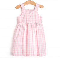 French Knot Fishes Embroidered Dress, Pink