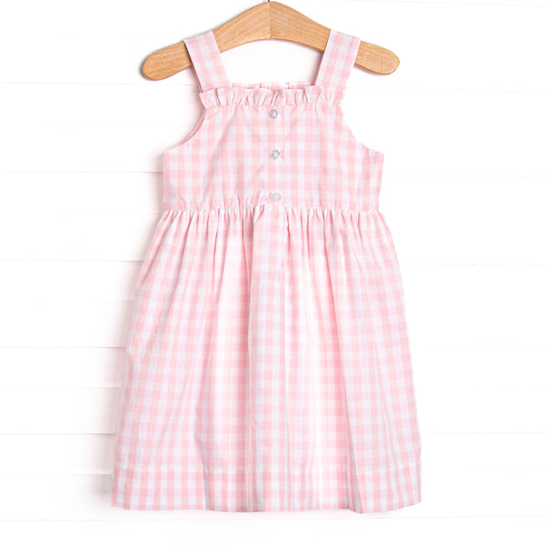 French Knot Fishes Embroidered Dress, Pink