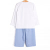 St. Nick's Sleigh Smocked Pant Set, Blue