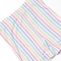 Rainbow Waves Bamboo Pajama Short Set, Blue