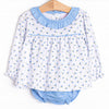 Berry Blue Buds Diaper Set, Blue