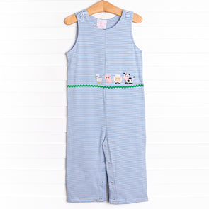 Barnyard Parade Applique Jon Jon, Blue
