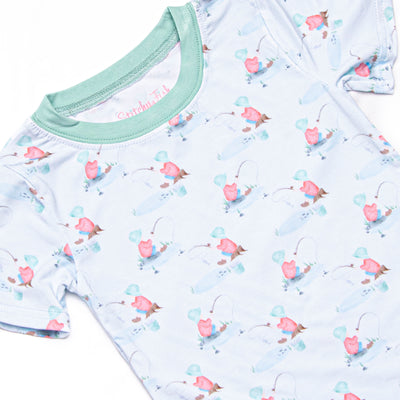 Pondside Adventure Bamboo Pajama Short Set, Blue