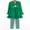 Festive Friends Embroidered Legging Set, Green