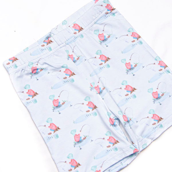 Pondside Adventure Bamboo Pajama Short Set, Blue