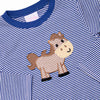 Horsin' Around Applique Top, Blue Stripe