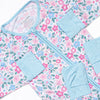 Blue Floral Bamboo Zippy Pajama, Blue