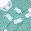Luca Romper, Blue and Forest Green Stripe