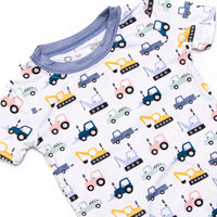 Road Work Rush Bamboo Pajama Short Set, Blue