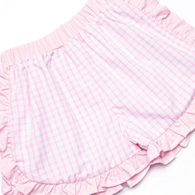 Crustacean Critter Smocked Ruffle Short Set, Pink
