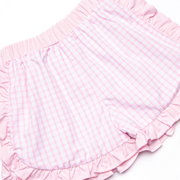 Crustacean Critter Smocked Ruffle Short Set, Pink
