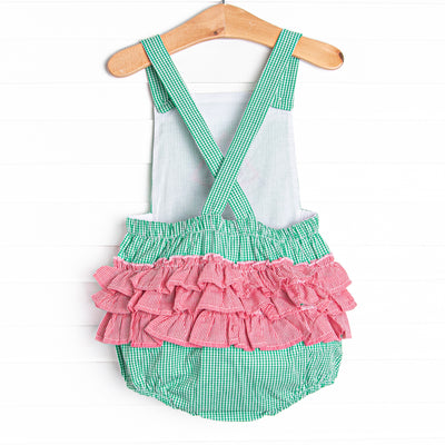 Perfect Slice Applique Ruffle Bubble, Green