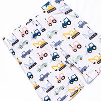 Road Work Rush Bamboo Pajama Short Set, Blue