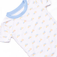 Construction Crew Bamboo Pajama Short Set, Blue