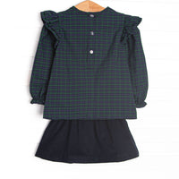 Palmer Plaid Skirt Set, Blue
