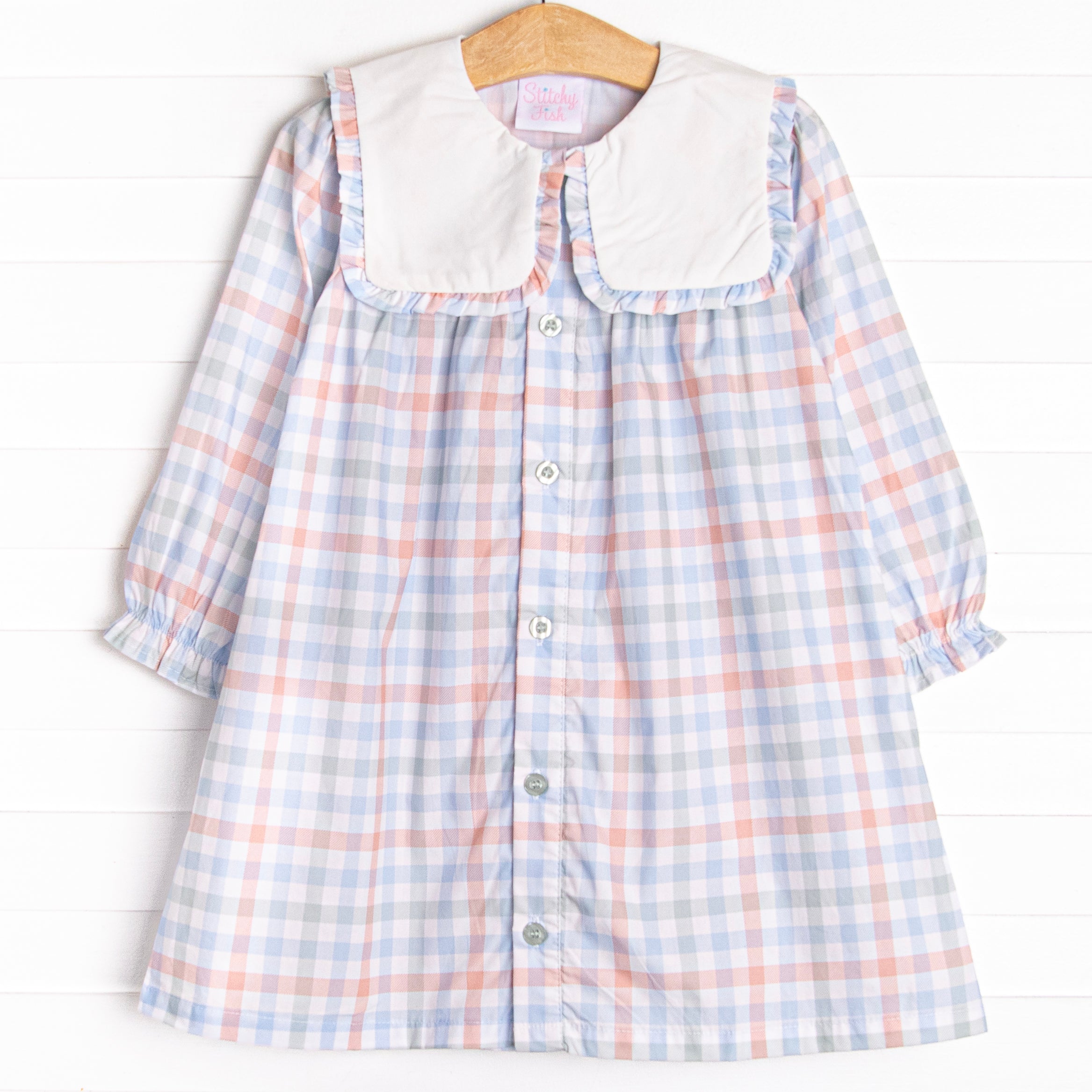 Girl's Palm Springs Plaid Dress in Green size 7 | Stitchy Fish Girl's Palm Springs Plaid Dress in Green size 7 | Stitchy Fish