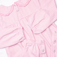 Lydia Romper, Pink Stripe