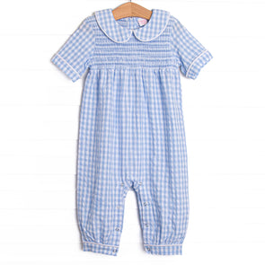 Going Gingham Romper, Blue